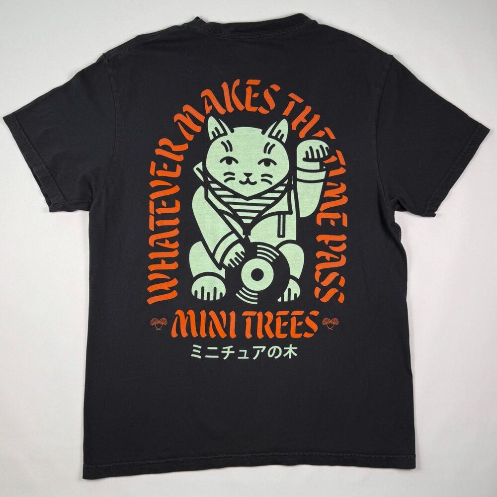 Mini Trees Whatever Makes The Time Pass T-Shirt Medium Indie Pop Band Black